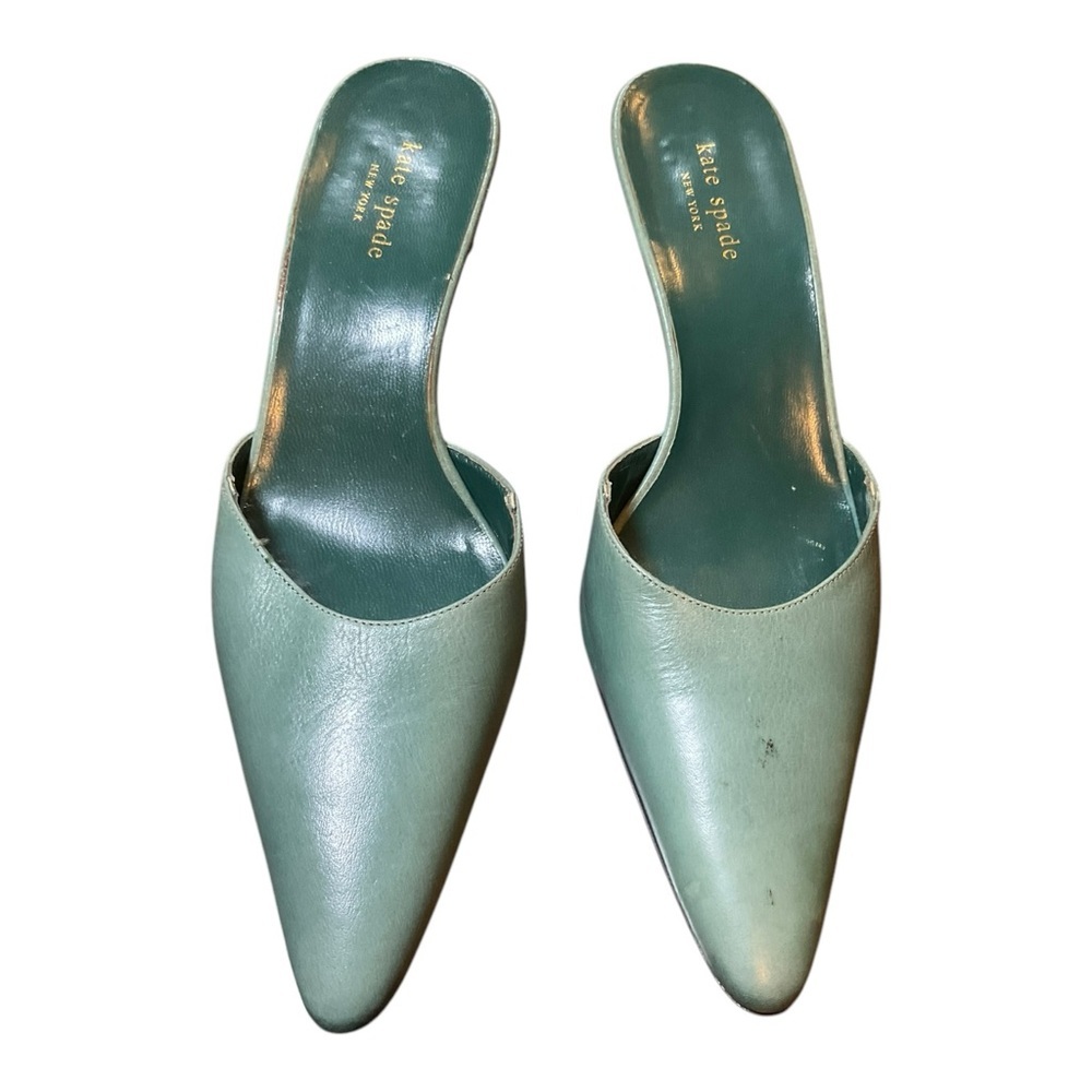 Kate Spade Women’s Green Sandals Shoes heels Mules Size 8.5 - Picture 2 of 16